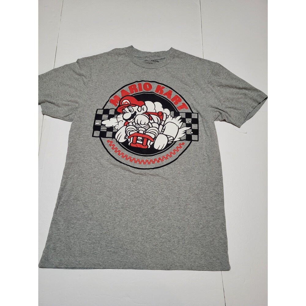 (#L5) MARIO KART GRAY UNISEX LT Short Sleeve SUPER MARIO, NINTENDO